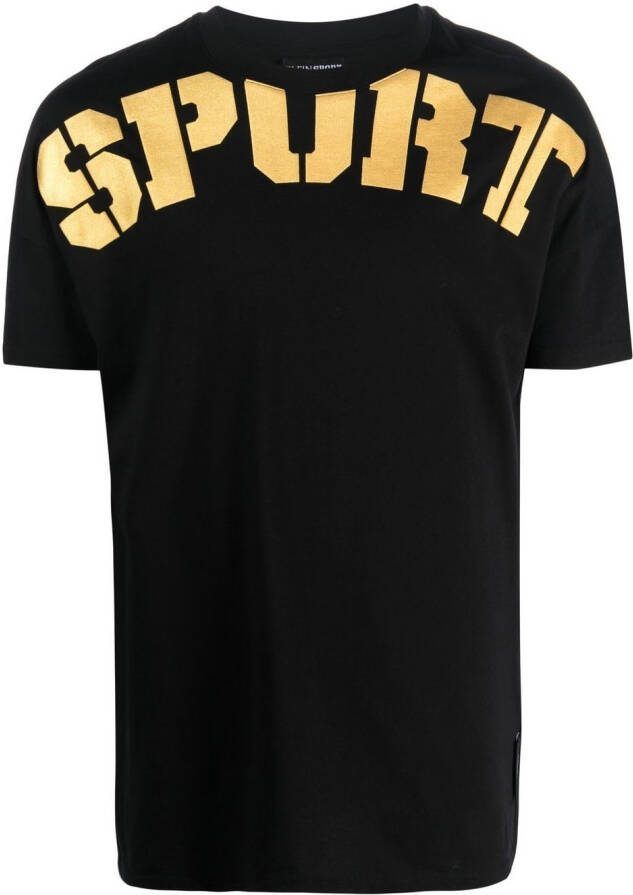 Plein Sport T-shirt met logoprint Zwart