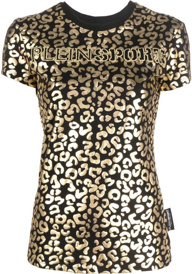 Plein Sport T-shirt met luipaardprint Zwart