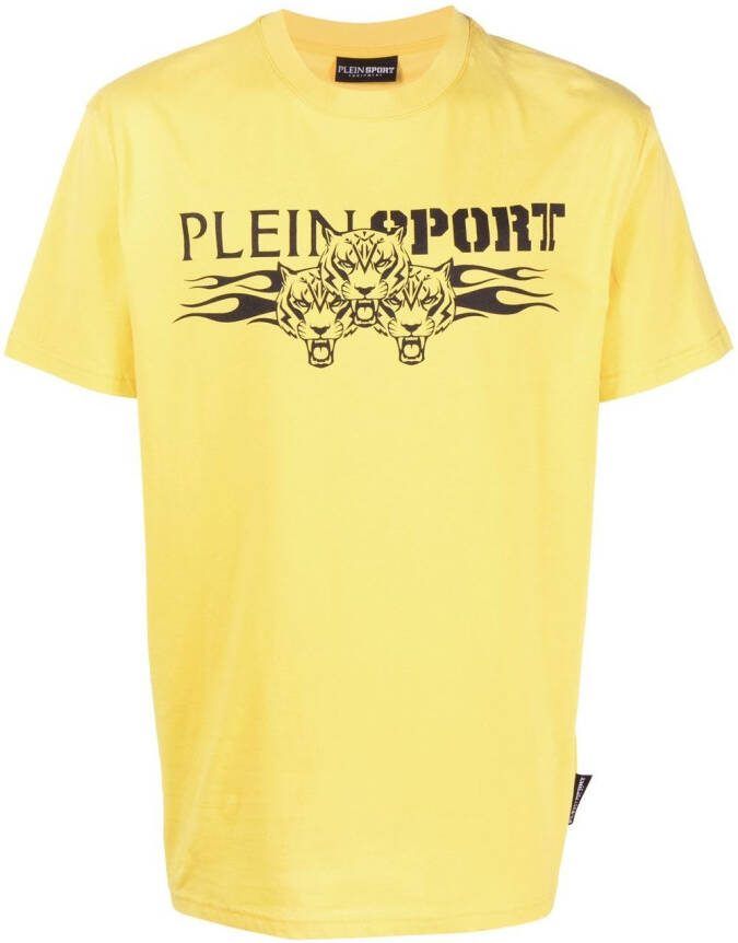 Plein Sport T-shirt met ronde hals Geel