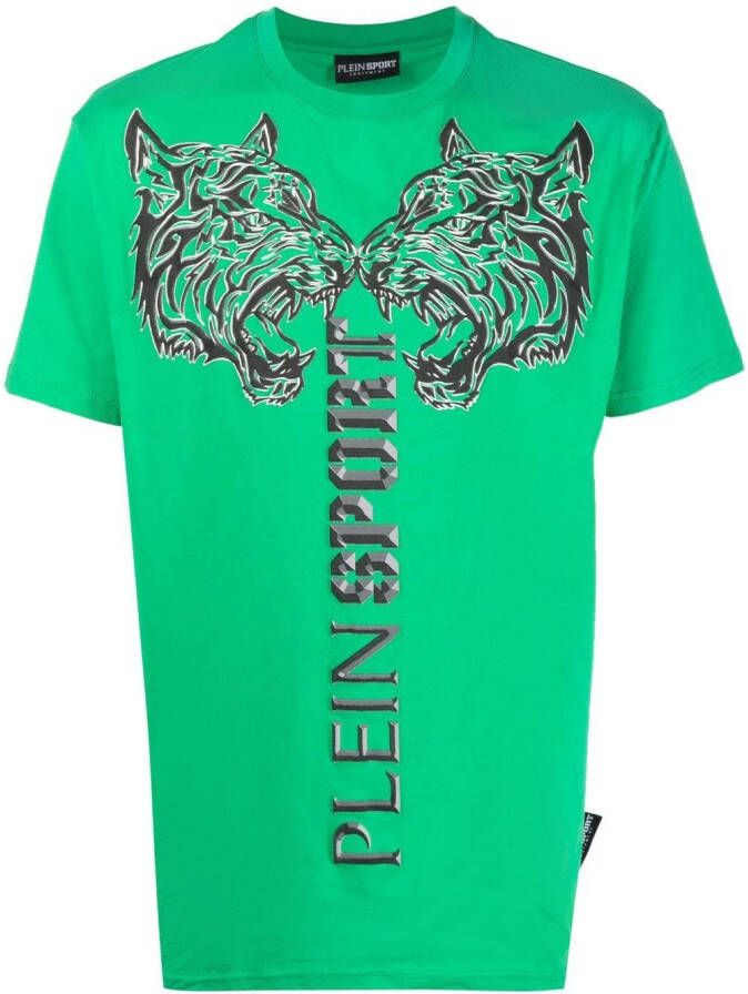 Plein Sport T-shirt met ronde hals Groen