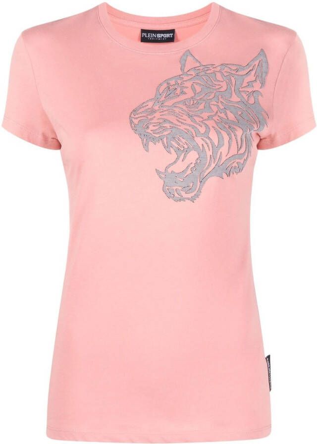 Plein Sport T-shirt met ronde hals Roze