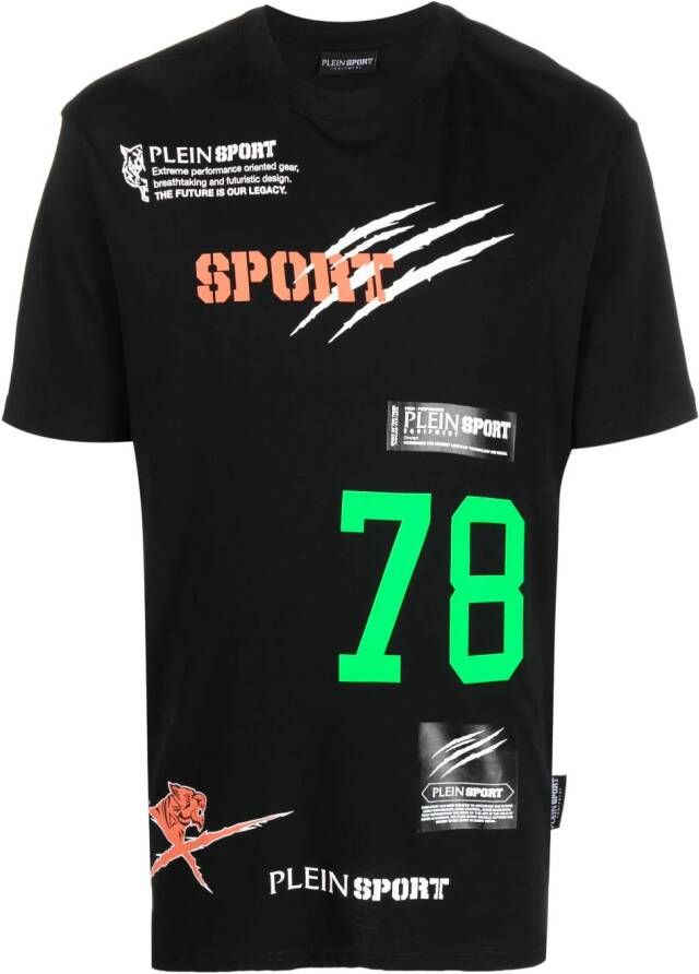 Plein Sport T-shirt met ronde hals Zwart