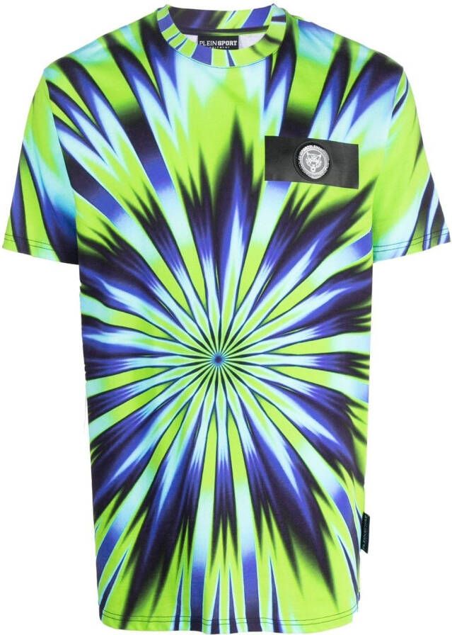 Plein Sport T-shirt met tie-dye print Groen