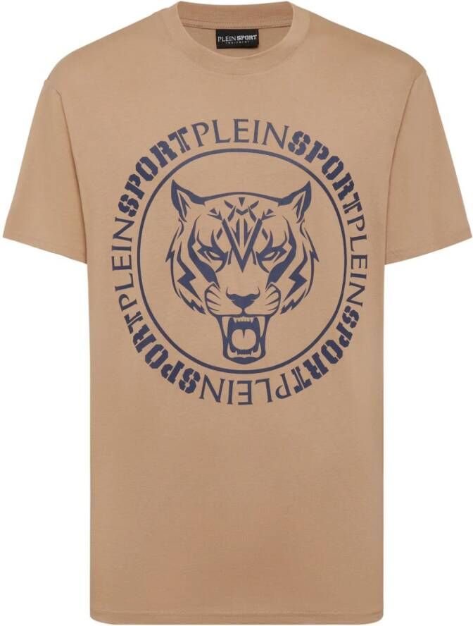 Plein Sport T-shirt met tijgerprint Beige