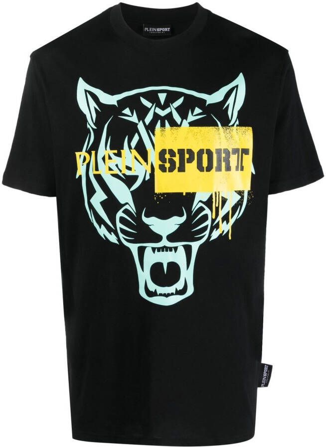Plein Sport T-shirt met tijgerprint Zwart