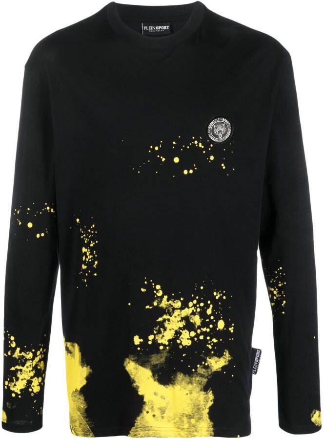 Plein Sport T-shirt met verfprint Zwart
