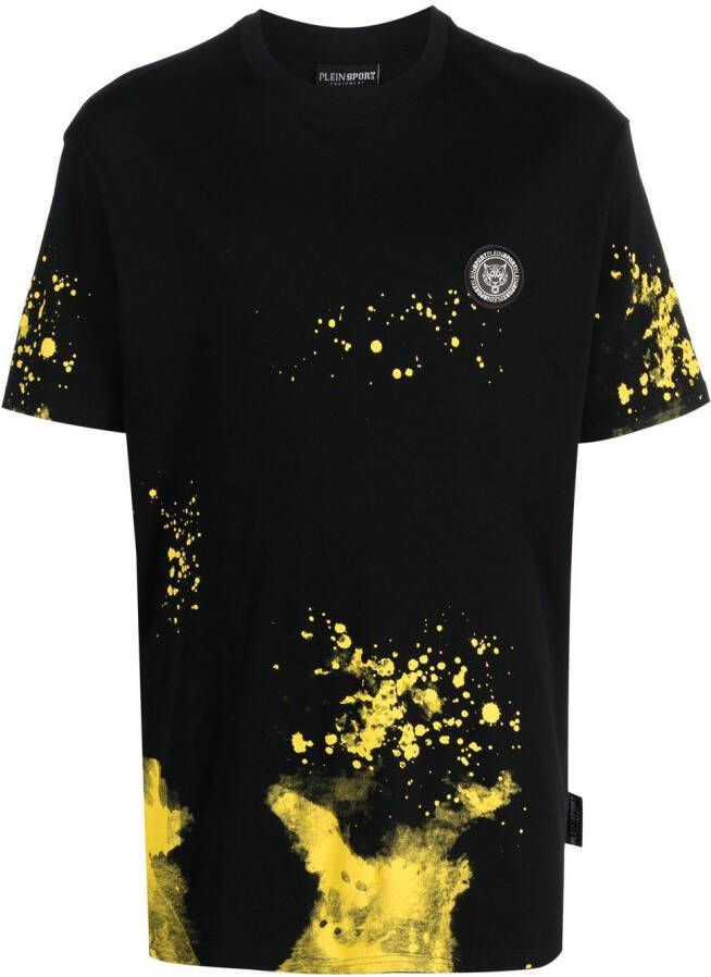 Plein Sport T-shirt met verfprint Zwart