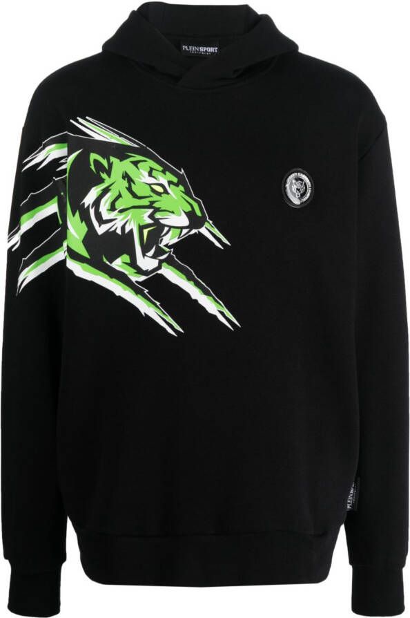 Plein Sport Hoodie met print Zwart