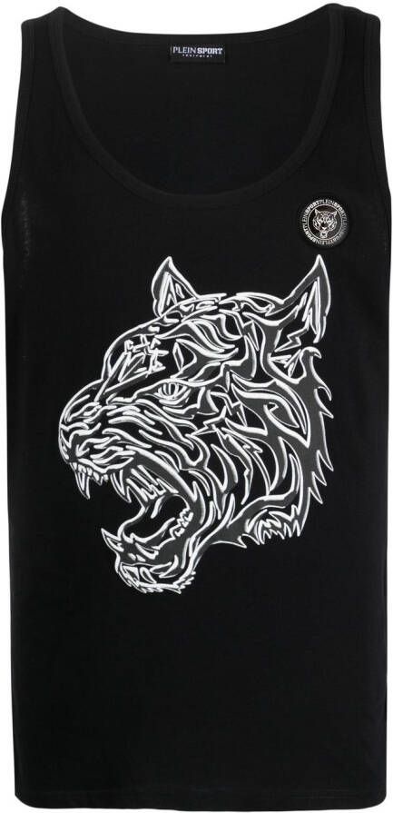 Plein Sport Tanktop met tijgerprint Zwart