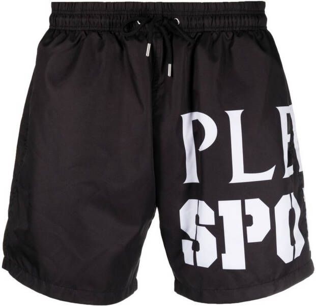 Plein Sport Zwembroek met logoprint Zwart