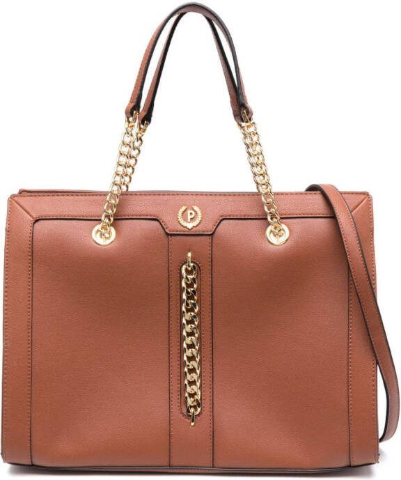 Pollini Schoudertas met schakels Bruin