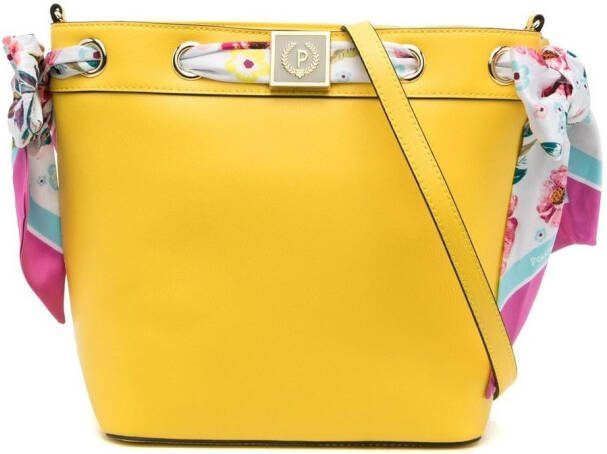 Pollini Tas met logoplakkaat Geel