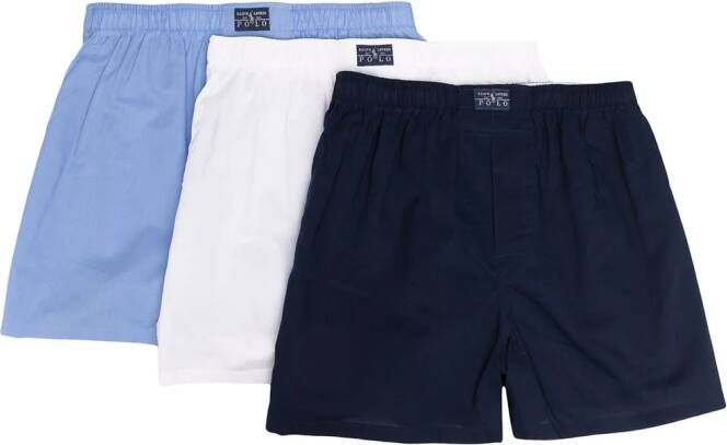 Polo Ralph Lauren Boxershorts met logopatch (set van 3) Blauw