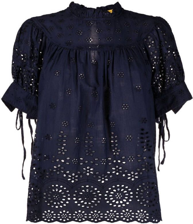 Polo Ralph Lauren Broderie anglaise blouse Blauw