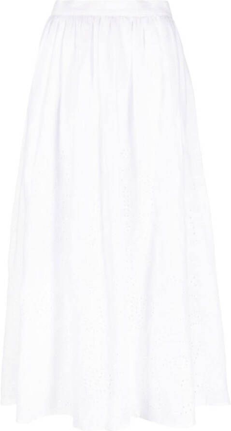 Polo Ralph Lauren Broderie anglaise midi-rok Wit