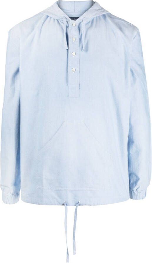 Polo Ralph Lauren Button-up hoodie Blauw