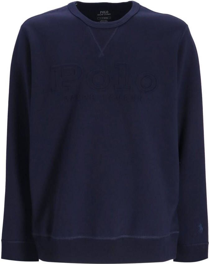 Polo Ralph Lauren Sweater van katoenblend met logo-reliëf Blauw