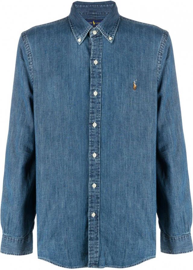 Polo Ralph Lauren Overhemd met geborduurd logo Blauw