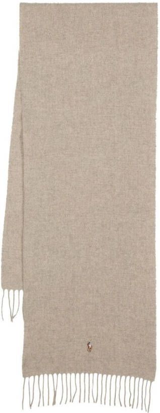 Polo Ralph Lauren Sjaal met geborduurd logo Beige