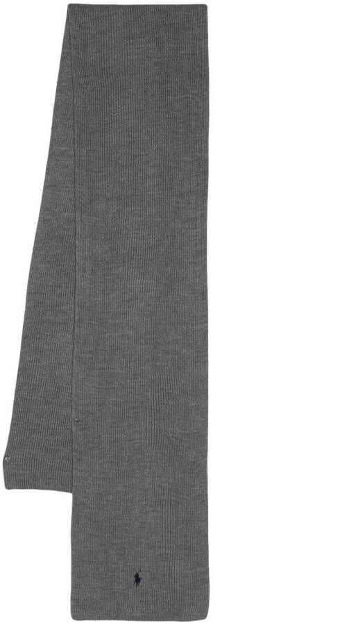 Polo Ralph Lauren Sjaal met borduurwerk Grijs
