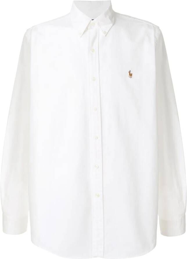 Polo Ralph Lauren geborduurd plaid shirt met logo Wit