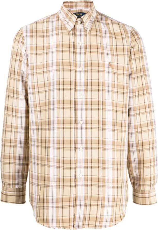 Polo Ralph Lauren Geruit overhemd Beige