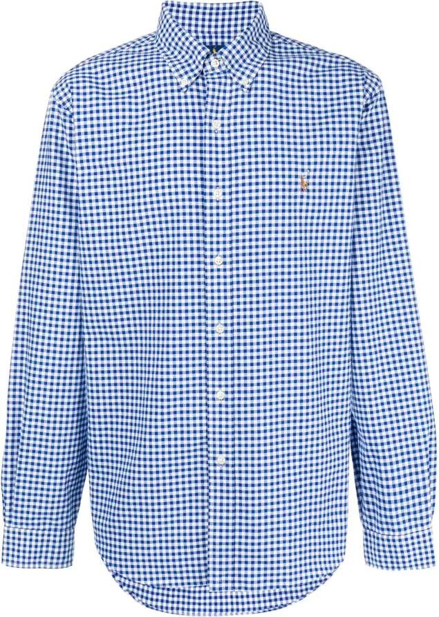Polo Ralph Lauren Geruit overhemd met borduurwerk Blauw