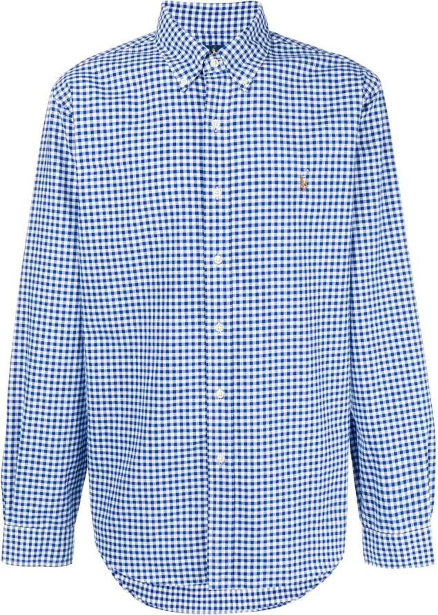 Polo Ralph Lauren Geruit overhemd met borduurwerk Blauw