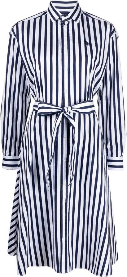 Polo Ralph Lauren Gestreepte blousejurk Blauw