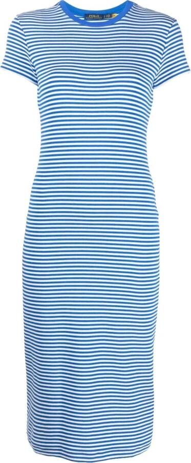 Polo Ralph Lauren Gestreepte blousejurk Blauw