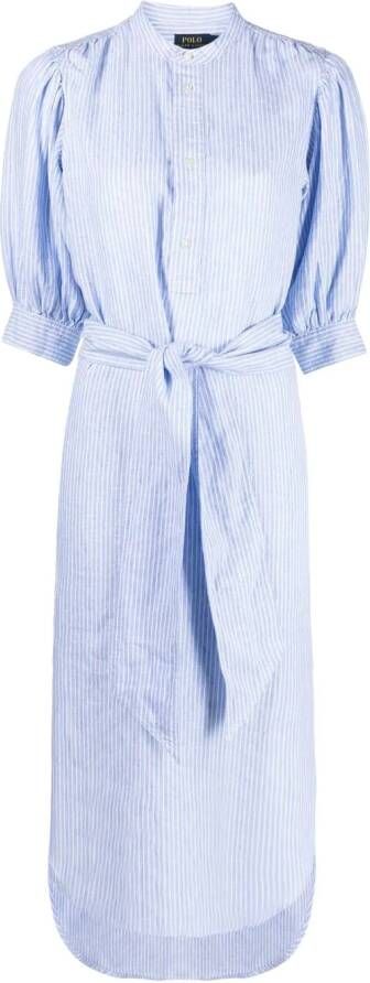Polo Ralph Lauren Gestreepte blousejurk Blauw