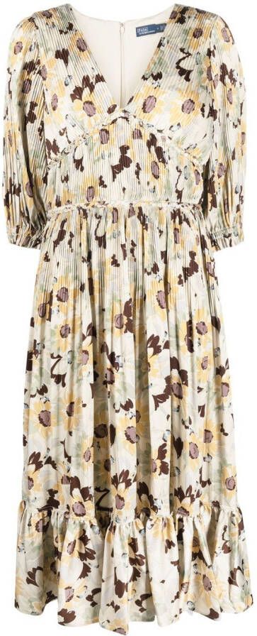 Polo Ralph Lauren Jurk met bloemenprint Beige