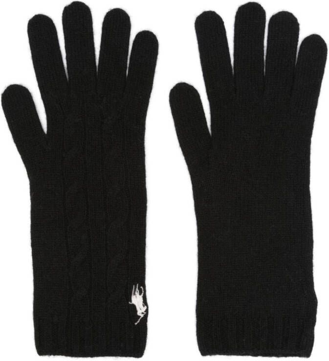 Polo Ralph Lauren Kabelgebreide handschoenen Zwart