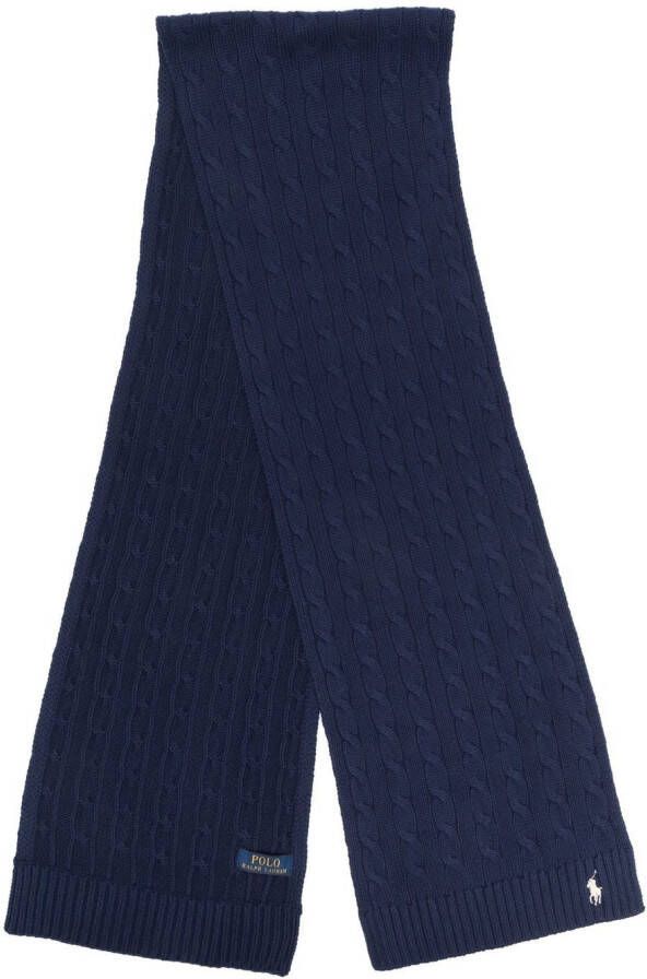 Polo Ralph Lauren Kabelgebreide sjaal Blauw