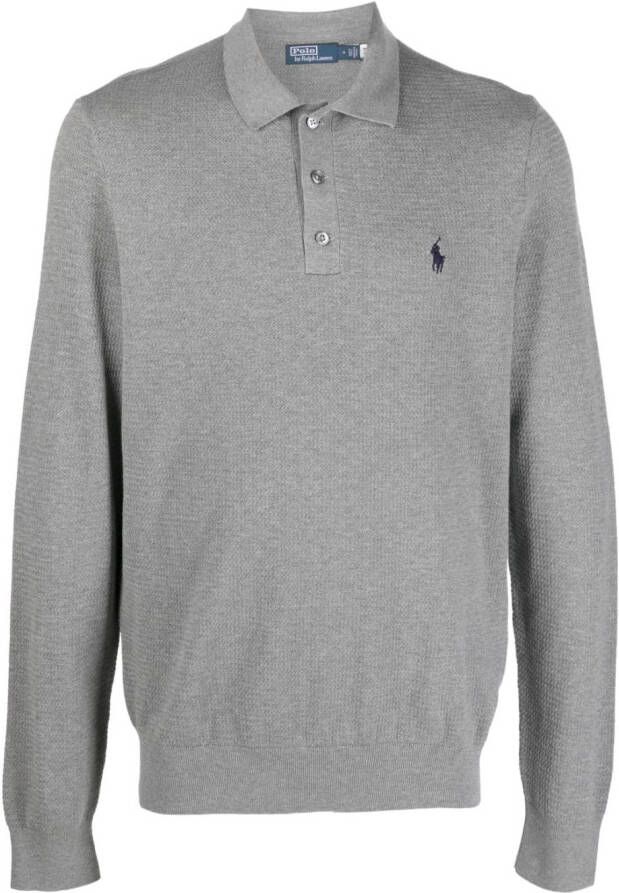 Polo Ralph Lauren Poloshirt met geborduurd logo Grijs
