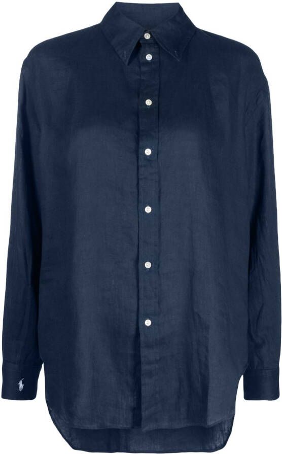 Polo Ralph Lauren Linnen blouse 005 NAVY