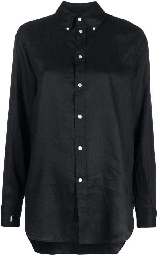 Polo Ralph Lauren Linnen blouse Zwart