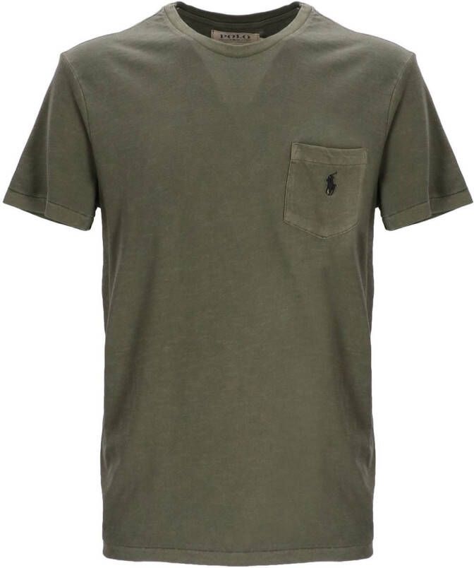 Polo Ralph Lauren logo-embroidered pocket T-shirt Groen