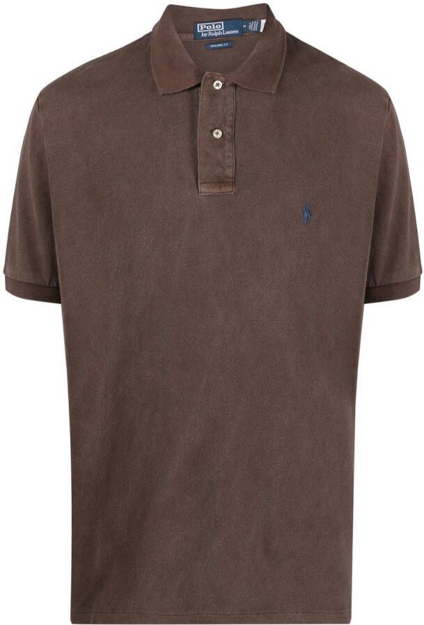 Polo Ralph Lauren Poloshirt met geborduurd logo Bruin