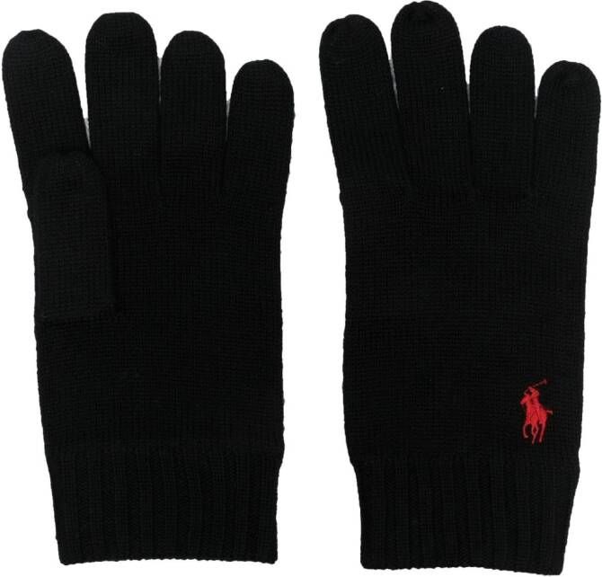 Polo Ralph Lauren Handschoenen met geborduurd logo Zwart