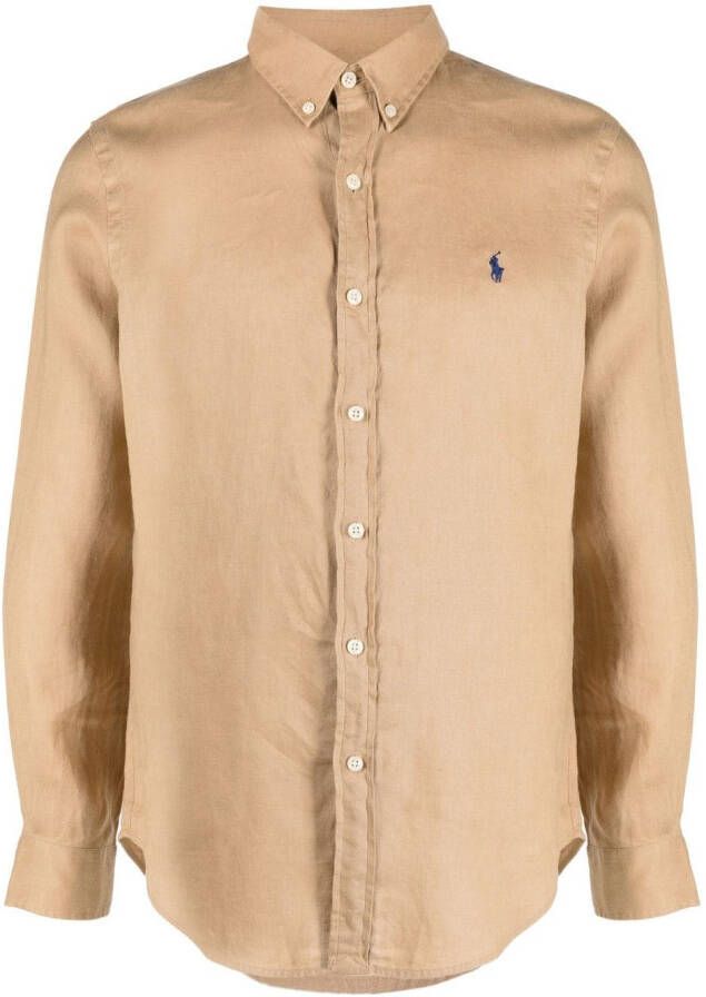 Polo Ralph Lauren Overhemd met geborduurd logo Bruin