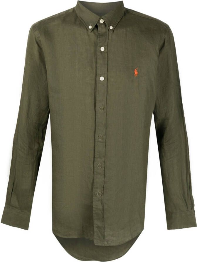 Polo Ralph Lauren Overhemd van linnenmix Groen