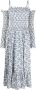 Polo Ralph Lauren Off-shoulder midi-jurk Blauw - Thumbnail 1