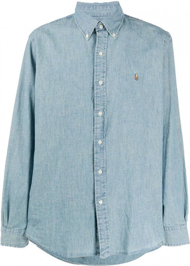 Polo Ralph Lauren Button-down overhemd met Polo Pony-borduurwerk Blauw