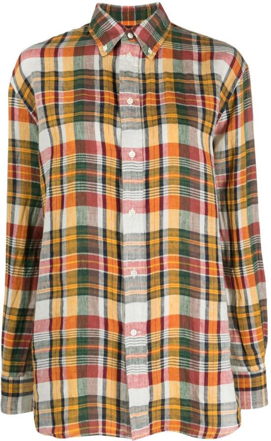 Polo Ralph Lauren Geruite blouse Geel