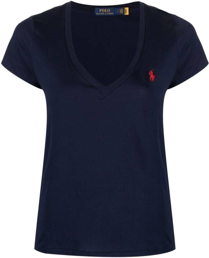 Polo Ralph Lauren T-shirt met V-hals Blauw