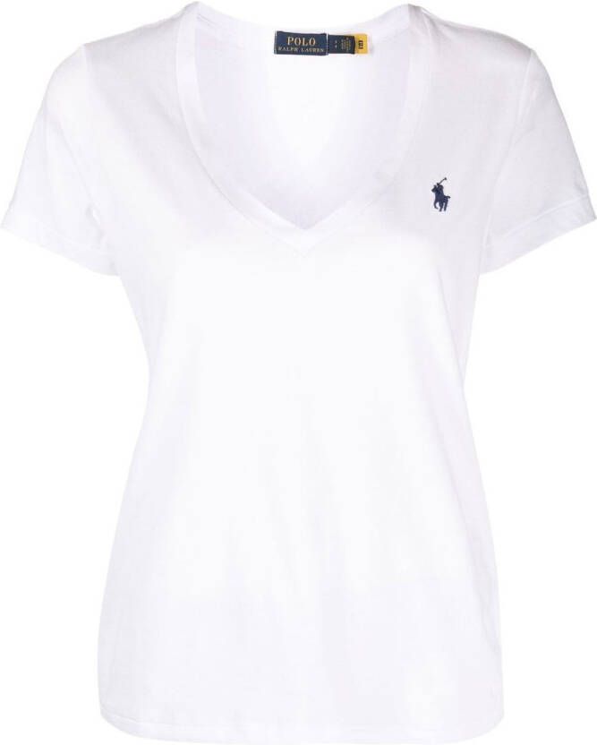 Polo Ralph Lauren T-shirt met V-hals Wit