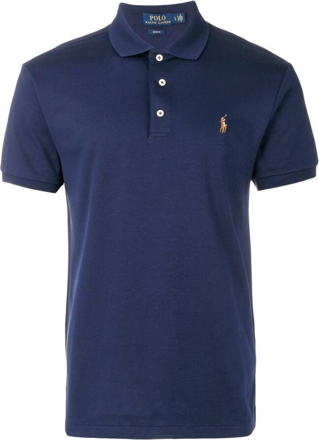 Polo Ralph Lauren Katoenen poloshirt met geborduurd logo Blauw