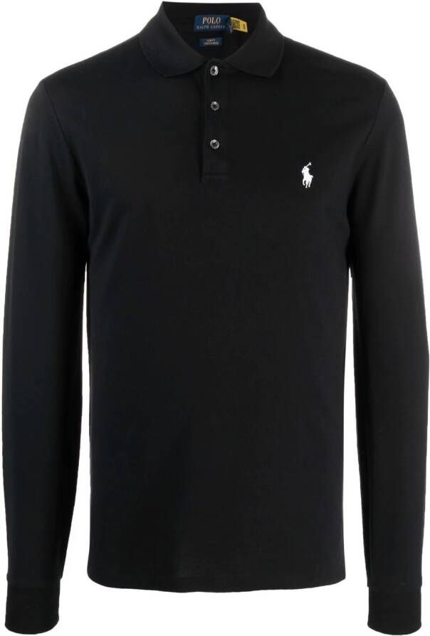 Polo Ralph Lauren Poloshirt met lange mouwen Zwart