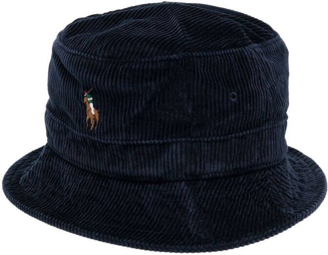 Polo Ralph Lauren Ribgebreide fedora hoed Blauw